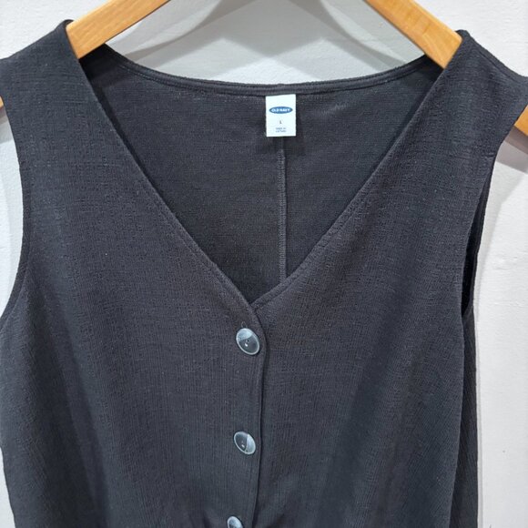 Old Navy Women's Cropped Tie-Hem Textured-Knit Sleeveless Top SZ: L - Picture 2 of 10
